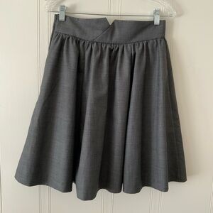 H&M Gray Pleated A-Line Skirt Work